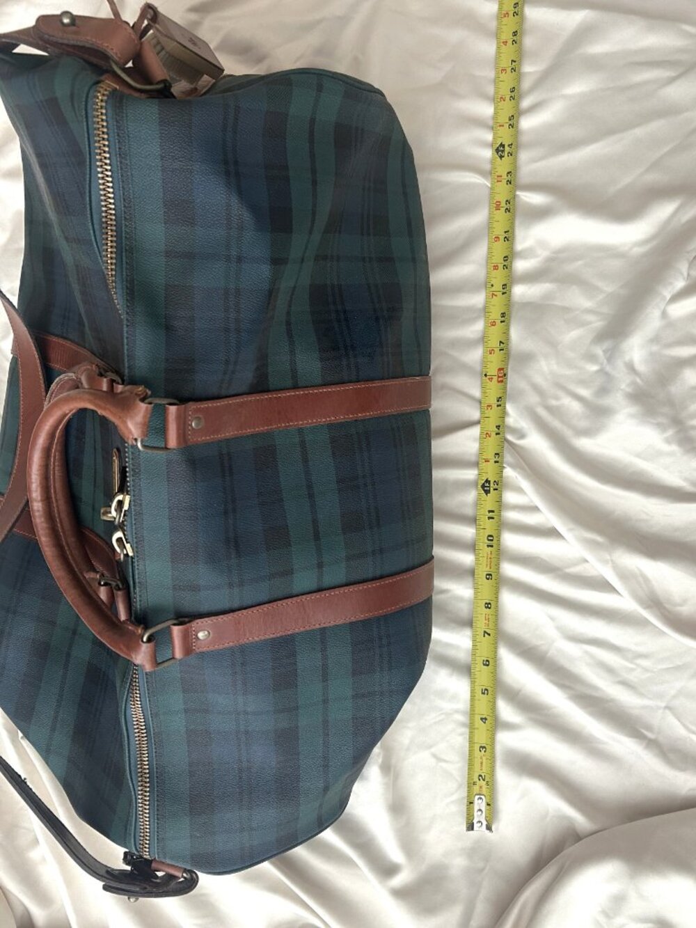 Polo Ralph Lauren Heritage “Black Watch” Tartan Canvas Vintage Large Duffel Bag - Picture 9 of 16